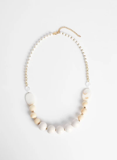 Wood & Faceted Bead Necklace