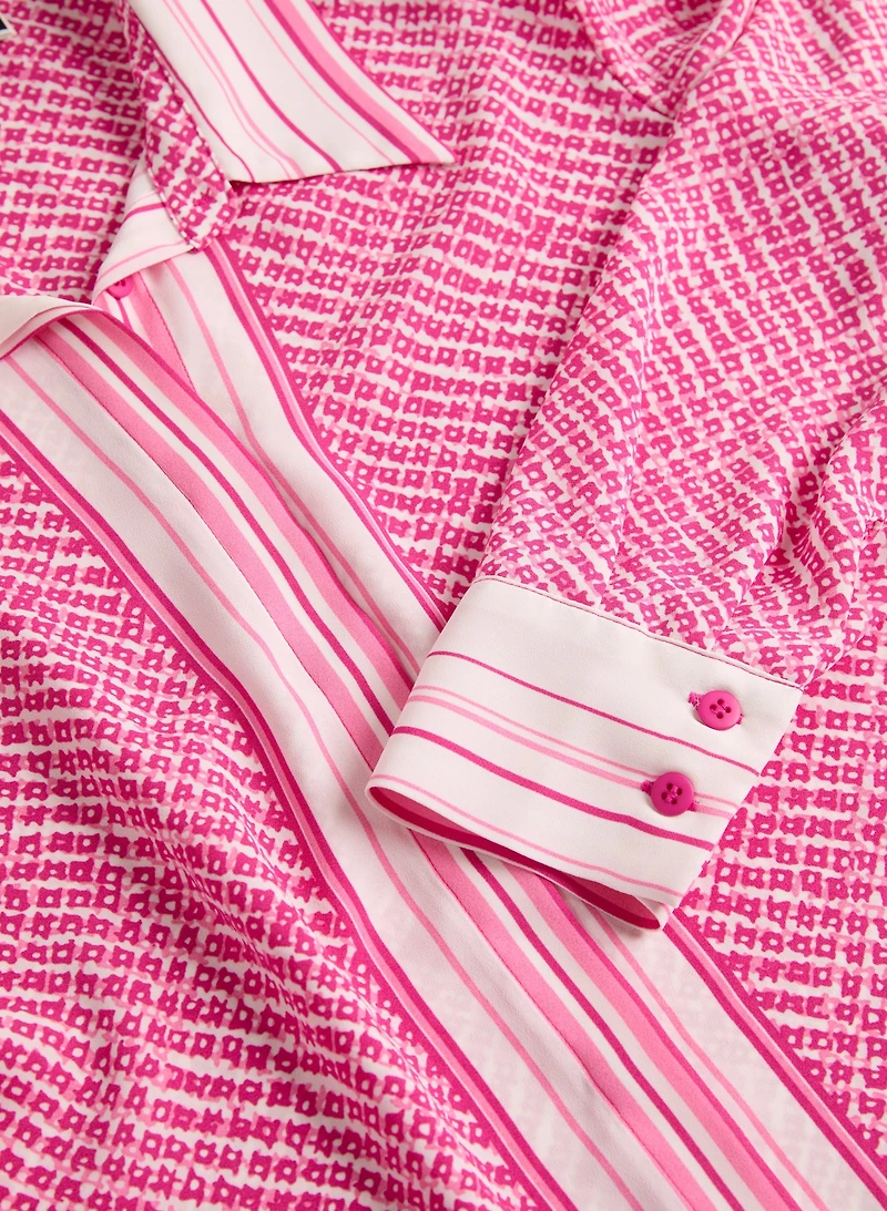 Printed Button-Down Blouse