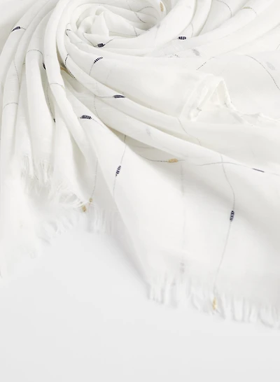 Foulard à carreaux et surpiqûres