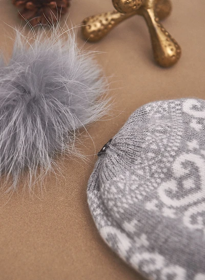 Tuque en tricot à pompon amovible