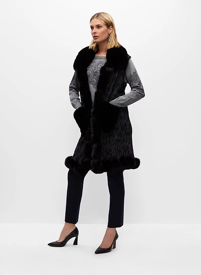Sleeveless Faux Fur Poncho