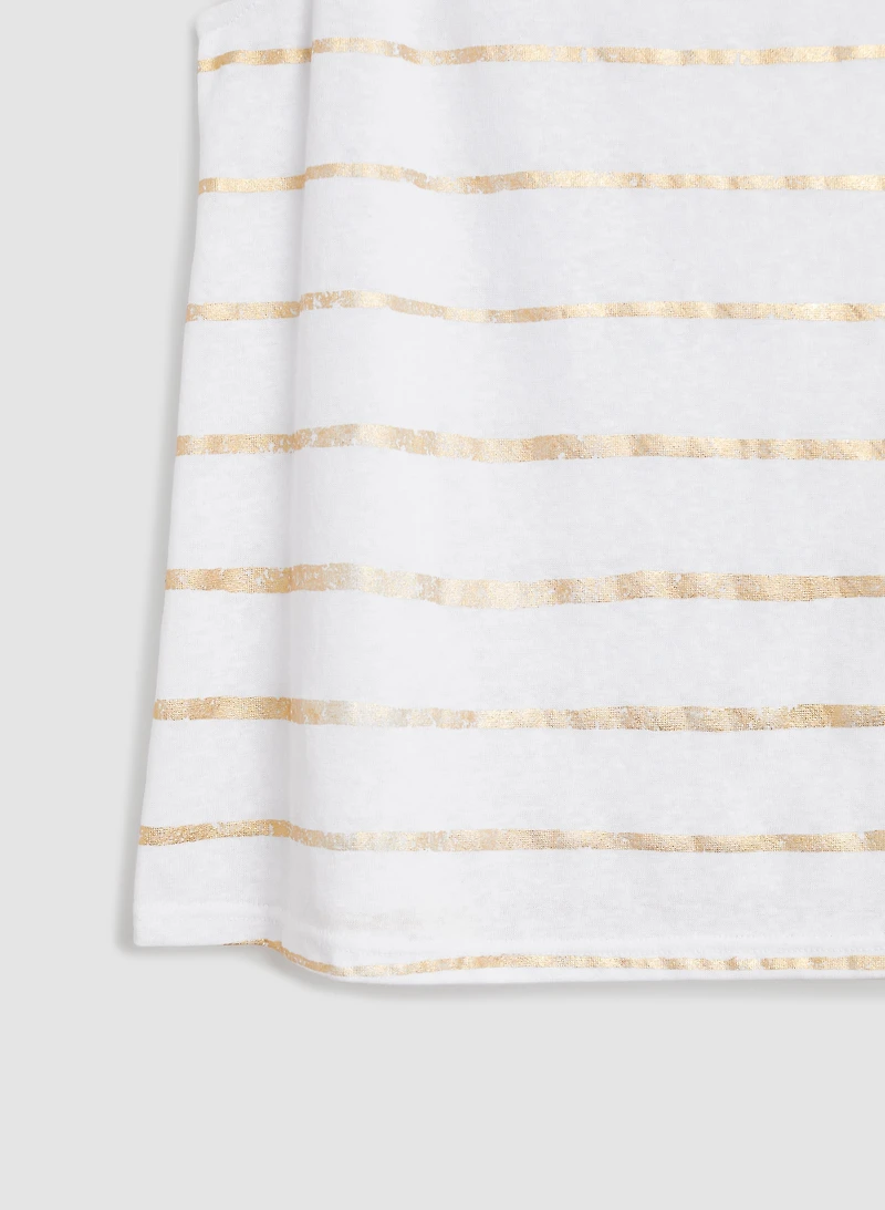 Metallic Stripe Linen Tank Top