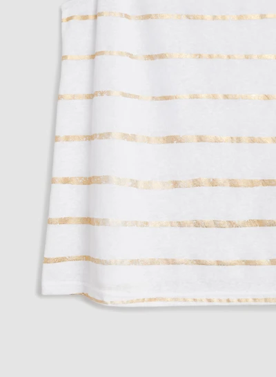 Metallic Stripe Linen Tank Top