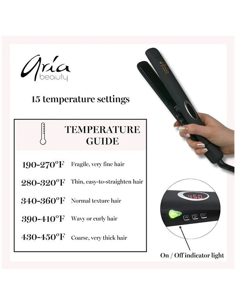 Aria Infrared Ceramic Hair Straightener Black 1