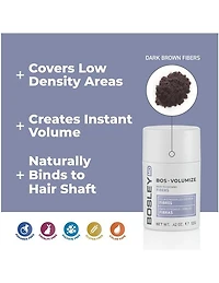 Fibres capillaires épaississantes Bosley BosVolumize, brun foncé - 12 g