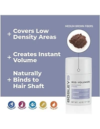 Fibres capillaires épaississantes Bosley BosVolumize, châtain moyen - 12 g