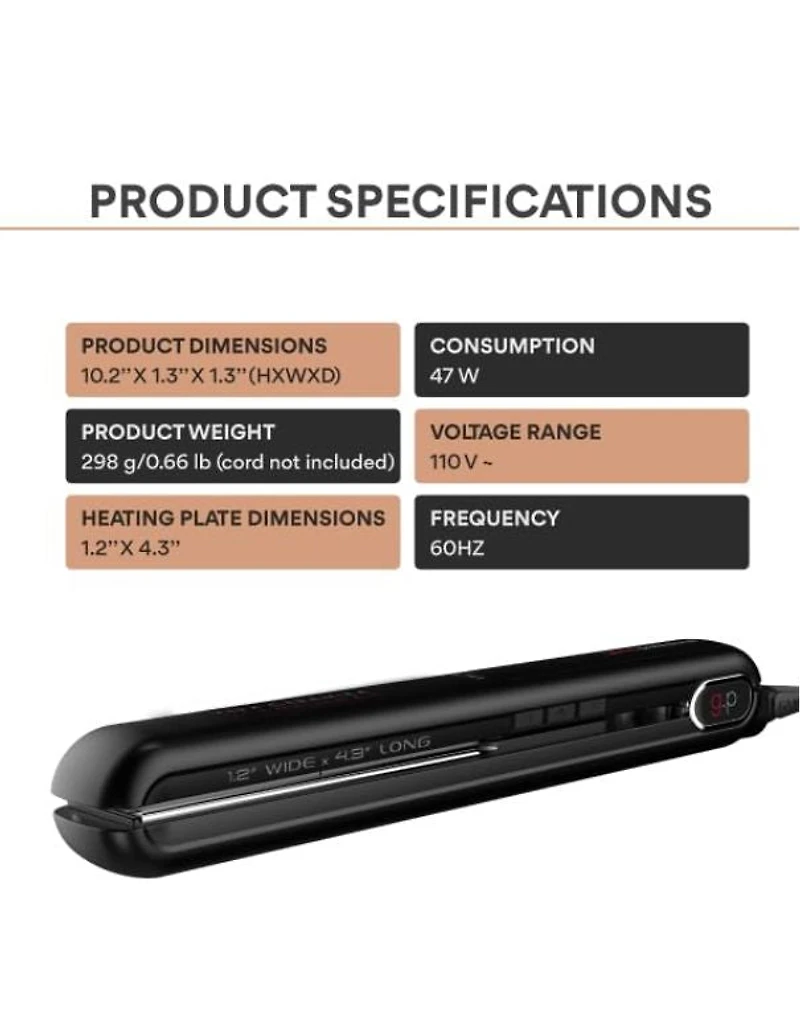 Fer à lisser professionnel GAMA G-EVO Silk Chrome Titane 1,2 pouce