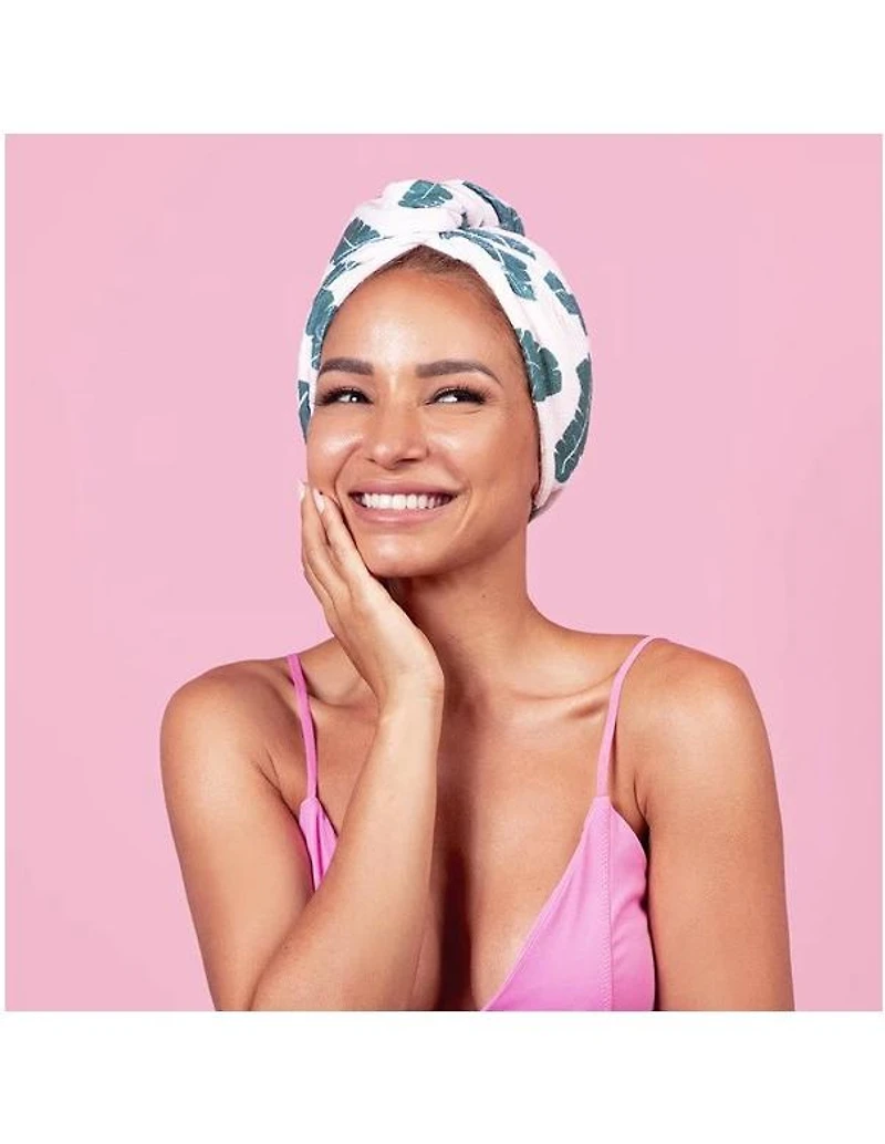 Serviette enveloppante en microfibre Coco & Eve à imprimé feuilles