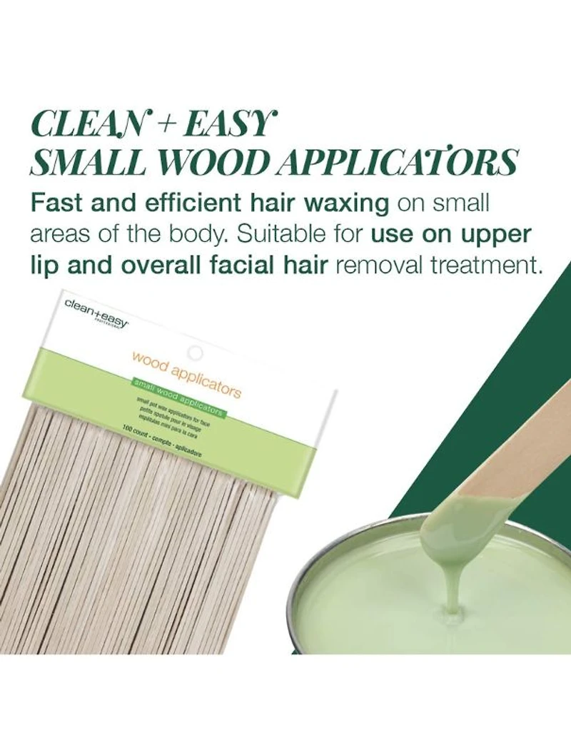 Bâtonnets applicateurs en bois CleanEasy pour cire - Lot de 100