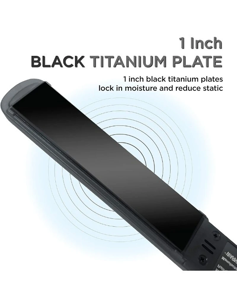 CROC Hybrid Black Titanium 1 inch Flat Iron
