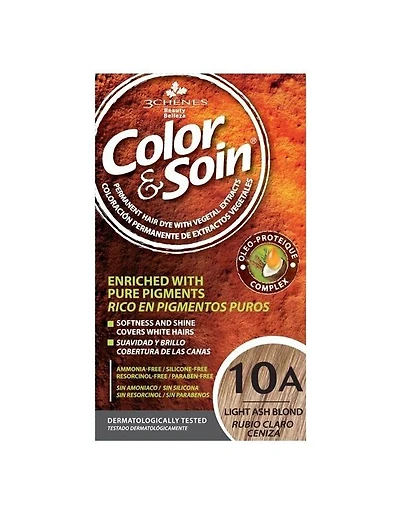COLOR & SOIN Natural Ammonia Free Hair Color Kit - 10A Light Ash Blond