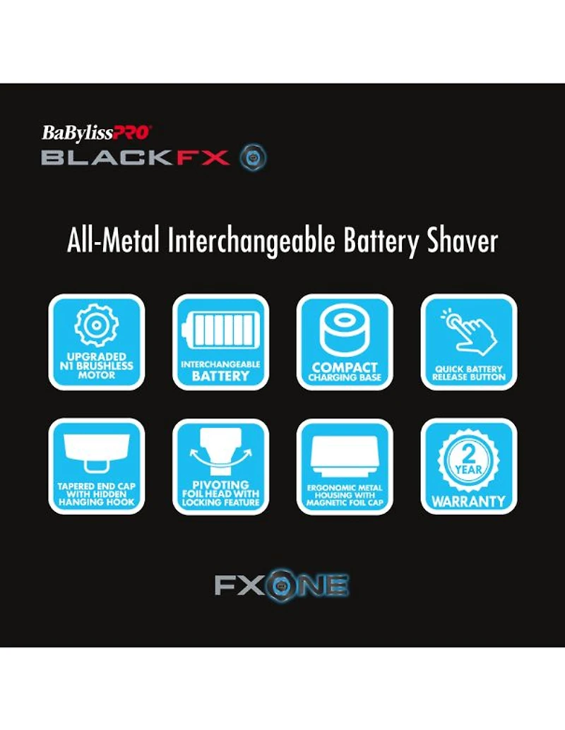 BaBylissPRO FXONE BLACKFX Double Foil Shaver