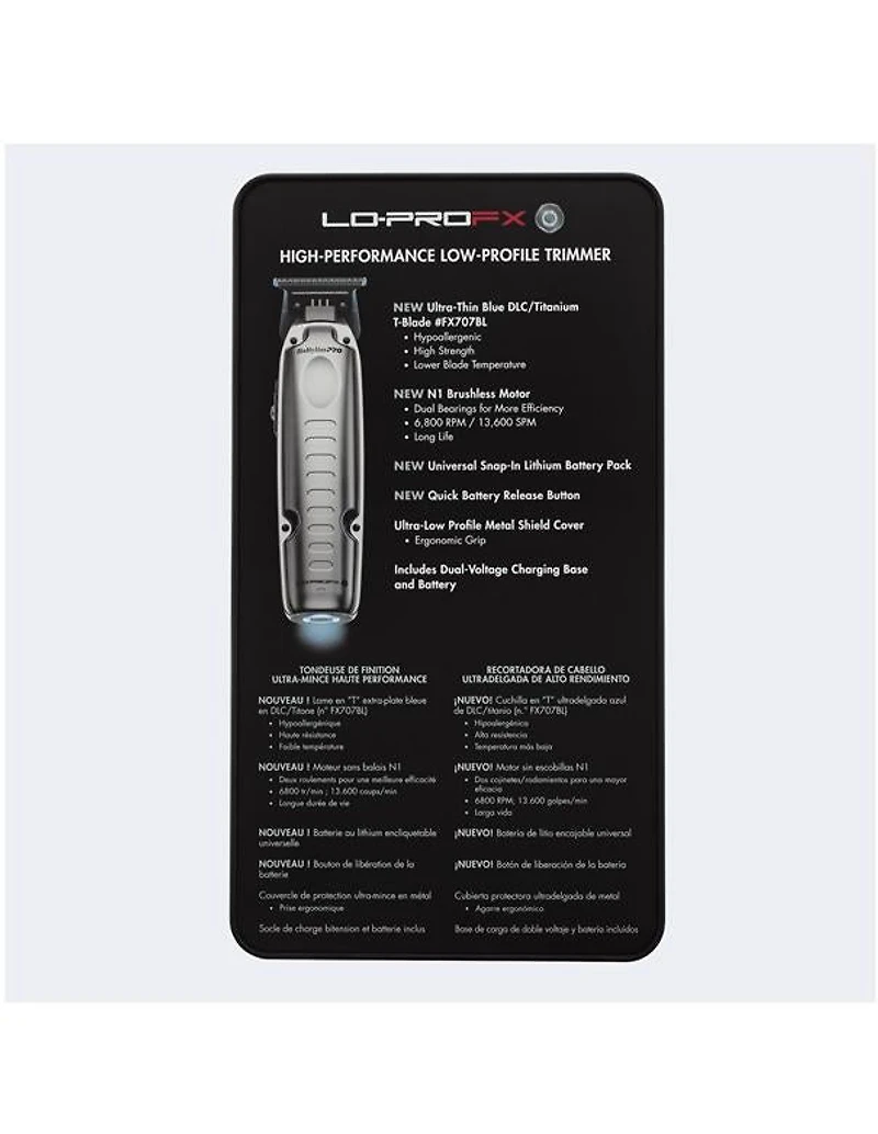 BabylissPro Fxone Lo-profx High Performance Low-profile Trimmer Silver