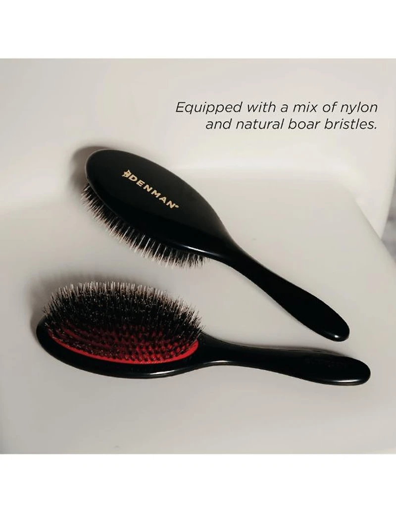 Brosse coussinée en nylon et poils de sanglier Denman