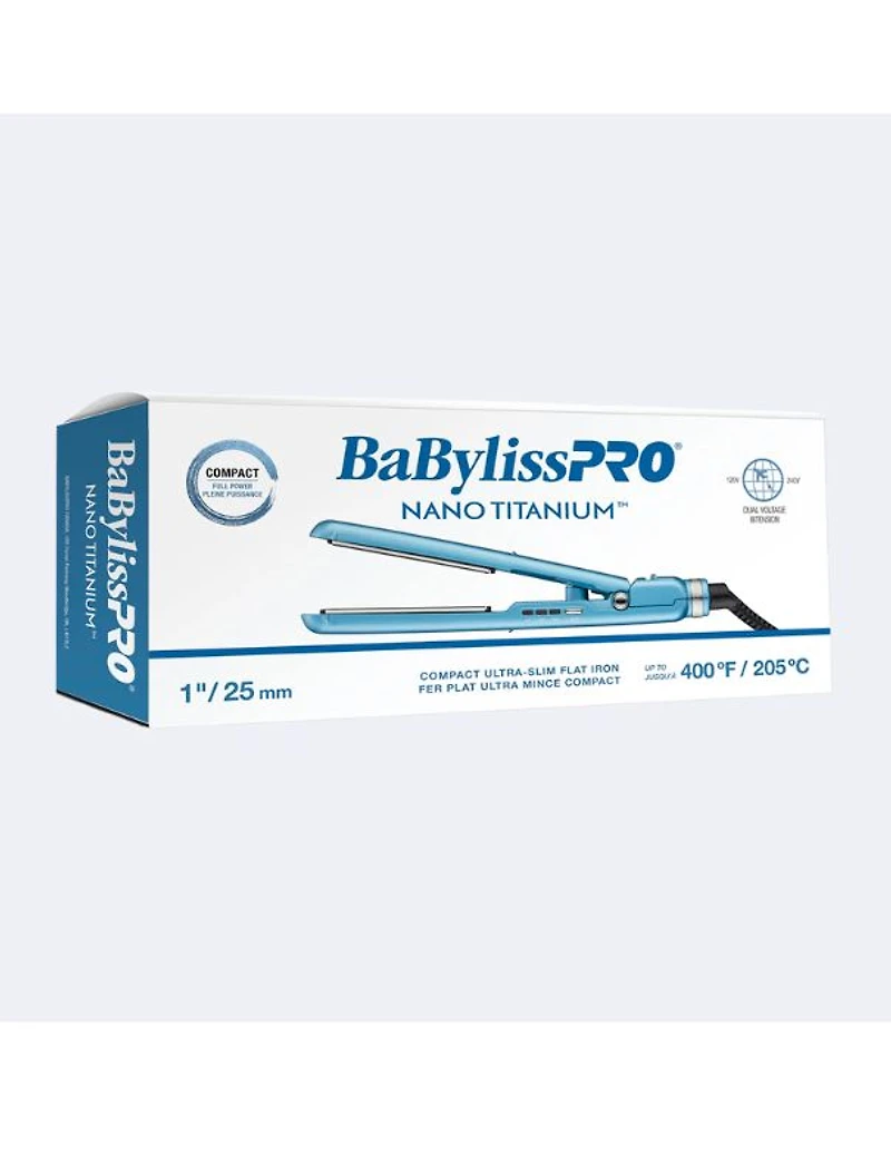 Fer plat compact ultra-fin BaBylissPRO Nano Titanium 1"
