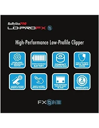 Tondeuse à cheveux BabylissPro Fxone Lo-profx haute performance à profil bas, argentée