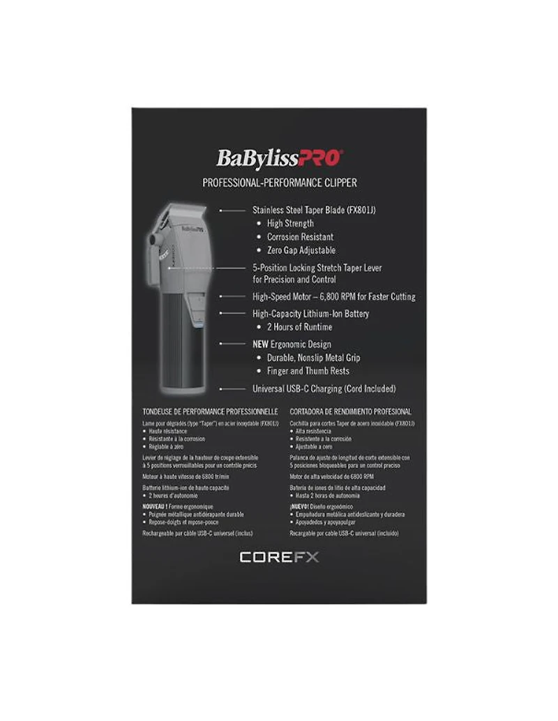 BaBylissPRO COREFX Tondeuse de performance professionnelle
