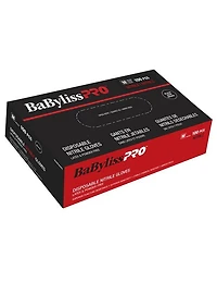 BabylissPro Disposable Nitrile Gloves Medium Black