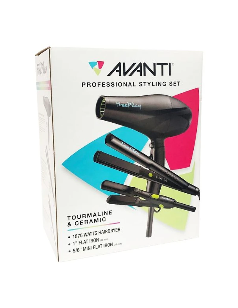 Ensemble de coiffure Avanti Free Play 3 pièces