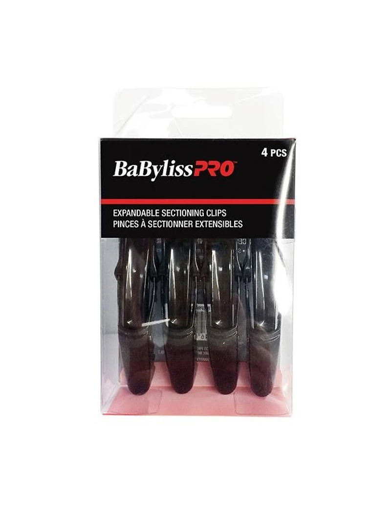 BaBylissPro Expandable Sectioning Clips Black 4pc