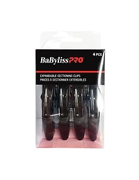 BaBylissPro Expandable Sectioning Clips Black 4pc