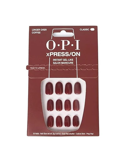 OPI xPRESS-ON Nails Short Linger Over Coffee