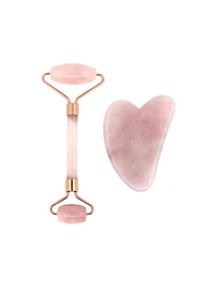 Ensemble rouleau facial et Gua Sha Relaxus en quartz rose