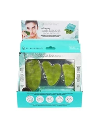 Kit détoxifiant visage Relaxus Jade Gua Sha (1 étui, 3 pièces)