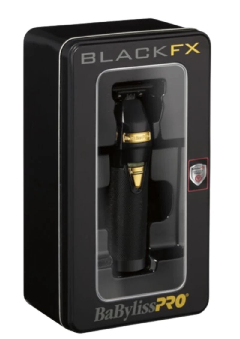 BabylissPRO BlackFX Outlining Cord/Cordless Trimmer Black/Gold - Professional Barber Trimmer FX787BN