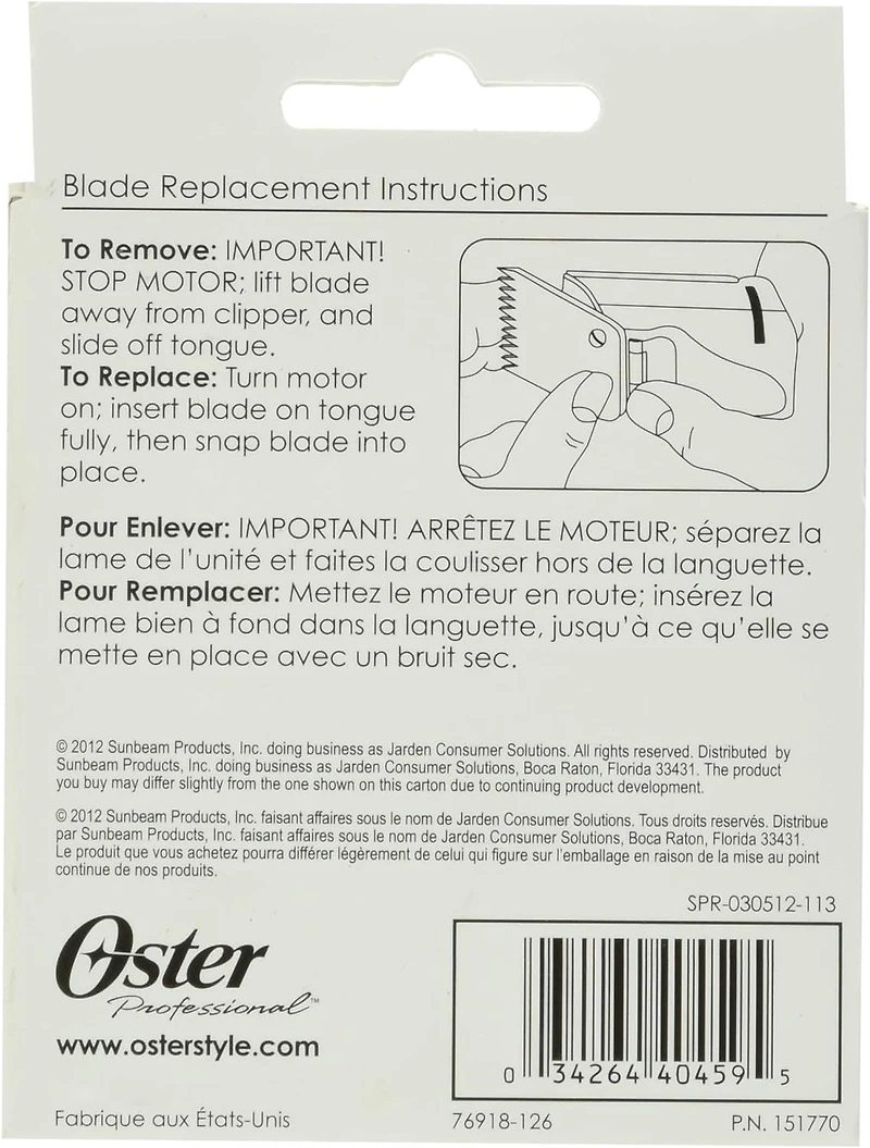 Oster Professional Replacement Blade for Classic 76 Size 2 & other Model Clippers, 76918-126