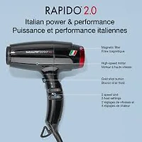BabylissPRO Rapido 2.0 High Performance Professional Ionic Light Hair Dryer BRAP2C