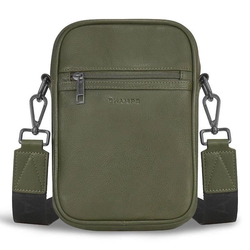 Sac à bandoulière vertical en cuir Champs Onyx