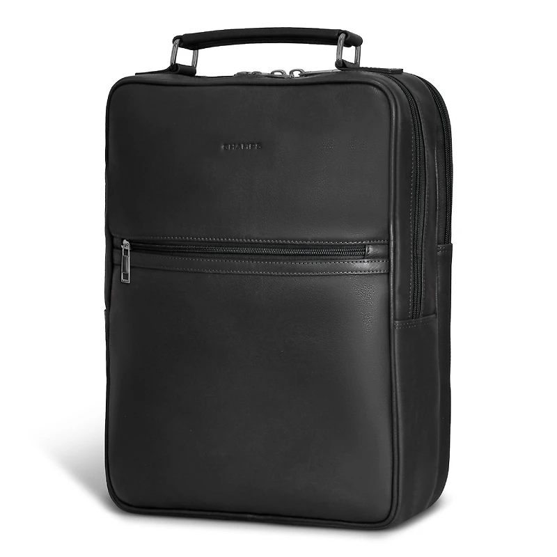 Sac à dos compact en cuir Champs Onyx
