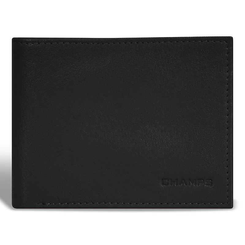 Portefeuille en cuir à volet central Champs Onyx