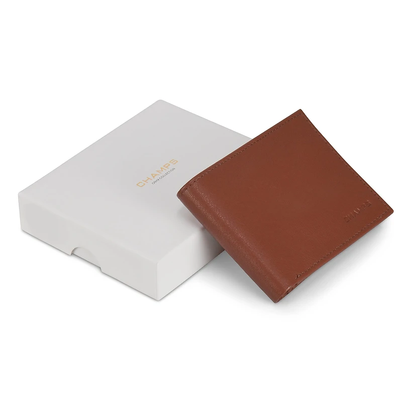 Champs Onyx Leather Center Wing Wallet