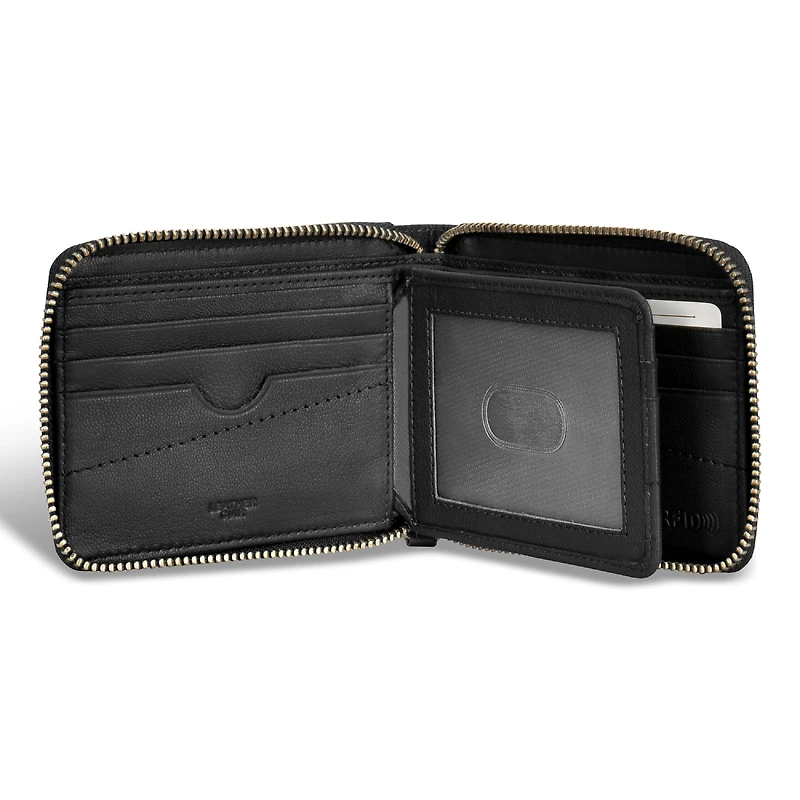 Champs Camo Leather Zip Around Wallet
