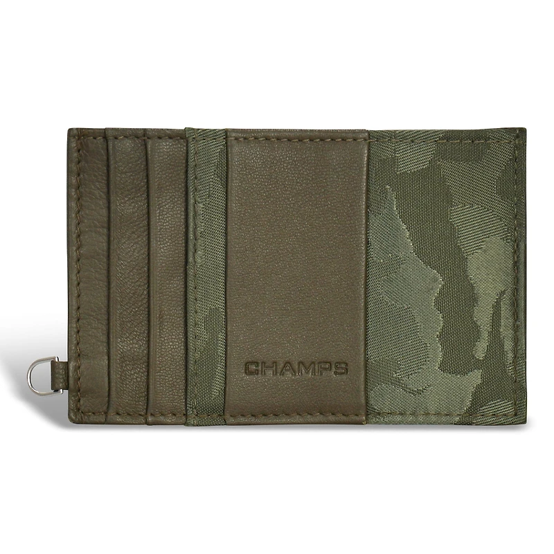 Porte-cartes mince en cuir Champs Camo