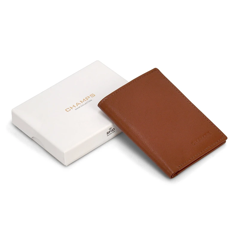Champs Onyx Leather Vertical Slim Wallet
