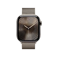 Apple Watch Series 10 42mm, GPS + Cellular, Natural Titanium Case with Natural Milanese Loop