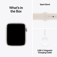 Apple Watch SE (2024) 44mm, GPS, Starlight Aluminium Case with Starlight Sport Band