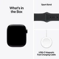 Apple Watch Series 11 GPS 42mm Jet Black Aluminium Case with Black Sport Band - S/M