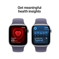 Apple Watch Series 11 GPS 42mm Silver Aluminium Case with Purple Fog Sport Band - S/M