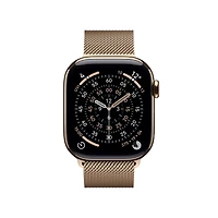 Apple Watch Series 11 GPS + Cellular 42mm Gold Titanium Case with Gold Milanese Loop