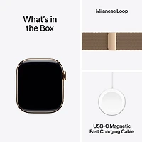 Apple Watch Series 11 GPS + Cellular 42mm Gold Titanium Case with Gold Milanese Loop
