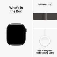 Apple Watch Series 11 GPS + Cellular 42mm Slate Titanium Case with Slate Milanese Loop