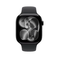 Apple Watch Series 11 GPS + Cellular 46mm Jet Black Aluminium Case with Black Sport Band - M/L