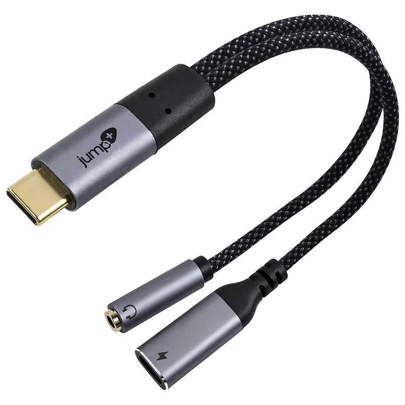 Jump+ USB-C to 3.5mm Aux Audio Jack with 60w charge