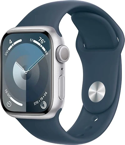 Apple Watch SE (2024) 44mm, GPS, Silver Aluminium Case with Denim Sport Band