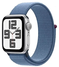 Apple Watch SE (2023) 44mm, GPS Silver Aluminium Case with Winter Blue Sport Loop (44mm)
