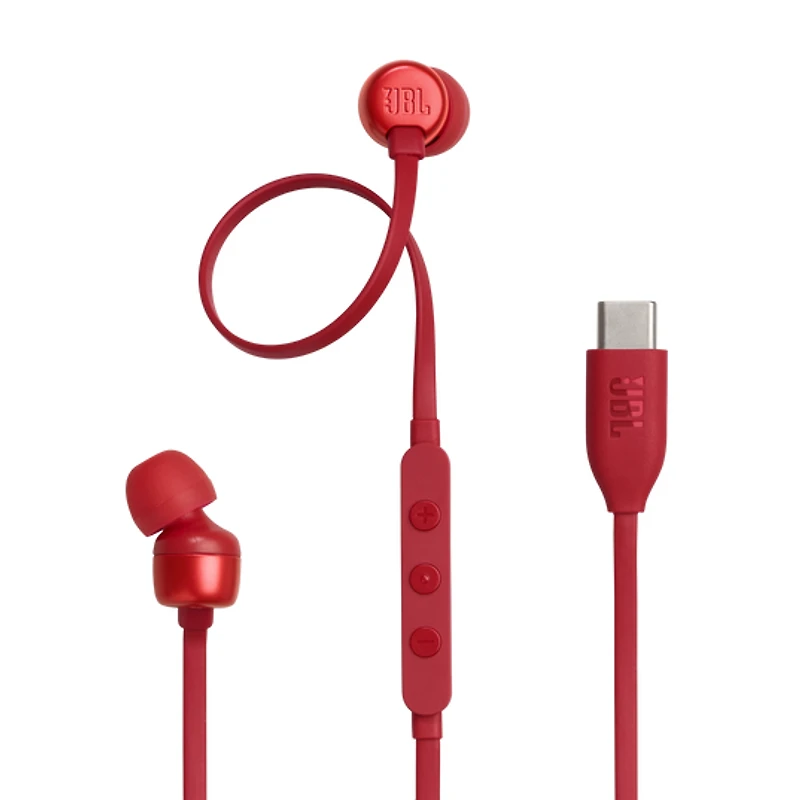 JBL Tune 310C in-Ear Wired Headphones - Red (USB-C)